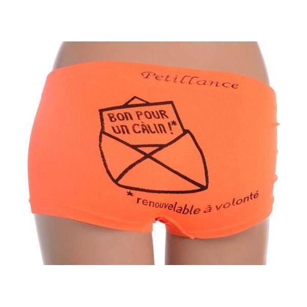 shorty femme microfibre sans couture