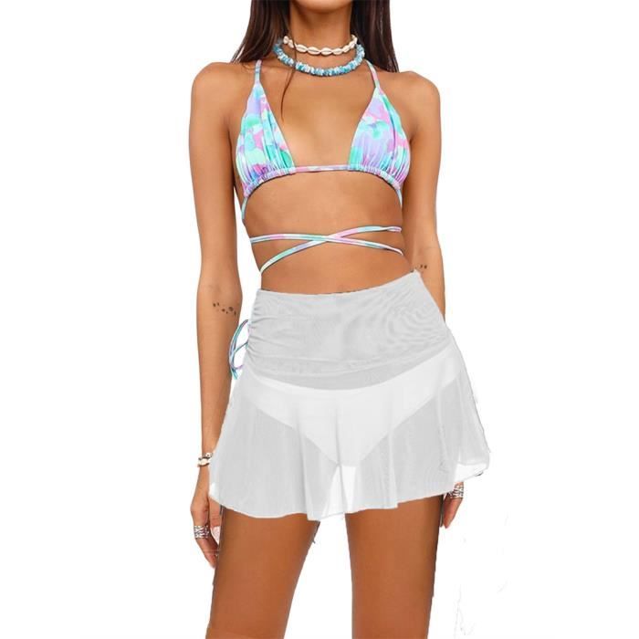 Mini Jupe Froncée Femme - Taille Haute, Double Couche, Élégante Et Décontractée