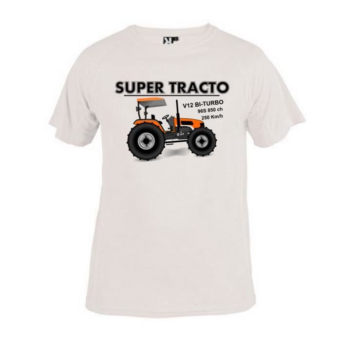T Shirt Enfant Humour Imprime Super Tracto Tee Shirt Blanc Theme Agricole Motif Tracteur De 3 A 12 Ans Blanc Achat Vente T Shirt Soldes Sur Cdiscount Des Le Janvier Cdiscount