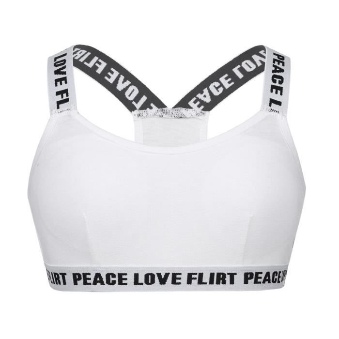 Ancien soutien gorge sport débardeur cropped blanc marine actif