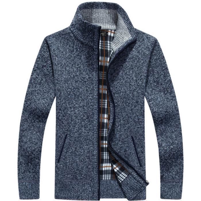 Cardigan Homme En Maille épais - Zip Devant, Poches, Manches Longues, Parfait Automne/hiver Décontracté