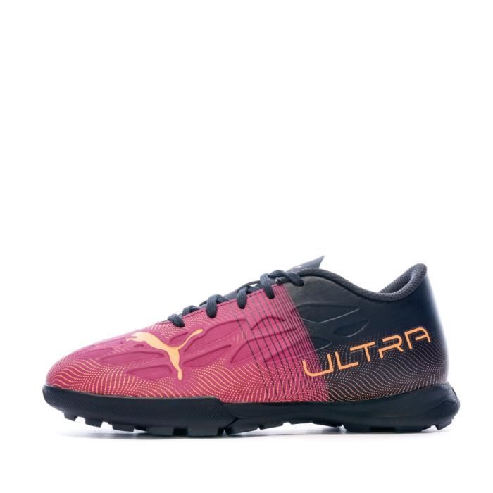 chaussure de foot puma rose et bleu