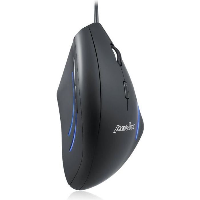 Perixx PERIMICE-508 Souris ergonomique verticale filaire – 6 boutons – 1000/1600 dpi – Recommande avec TMS utilisateur
