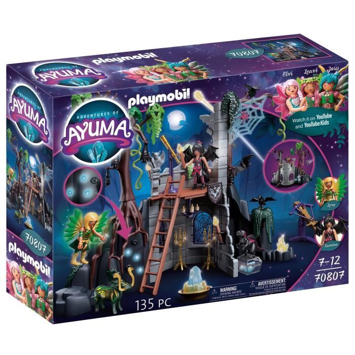 PLAYMOBIL - 70807 - AYUMA - Ruine des Bat Fairies - Avec 2 personnages 2 animaux et de nombreux accessoires