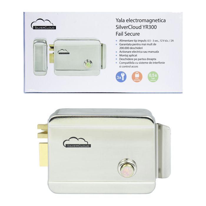 Serrure électrique à Appliquer 12 V Main Droite Cylindre Avec 3