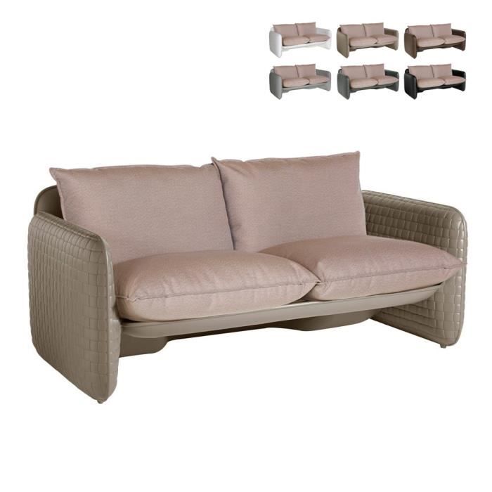canapé de jardin intérieur et extérieur design moderne slide mara sofa, couleur: gris