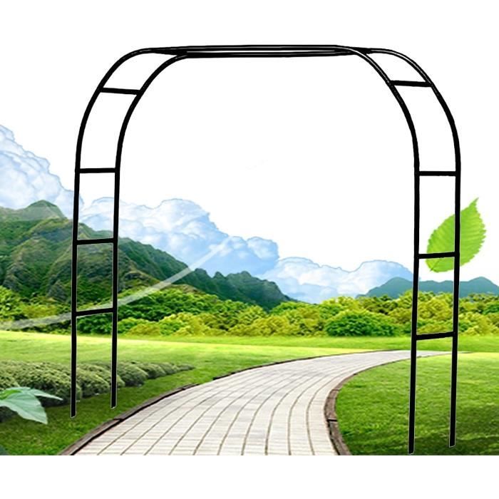 Arche De Jardin Métal 260x230cm - Arceau Pour Rosiers Et Plantes Grimpantes Noir