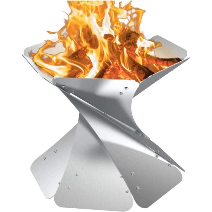 Brasero Portable Sans Fumée En Acier Inox - 14x19,8 Cm, Pour Charbon De Bois, Terrasse, Balcon, Barbecue - 7