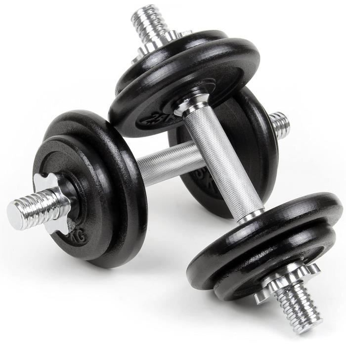 Paire D'haltères Anciens Fonte - Tête De Chignon - 2 Lb (environ 0,9 Kg)