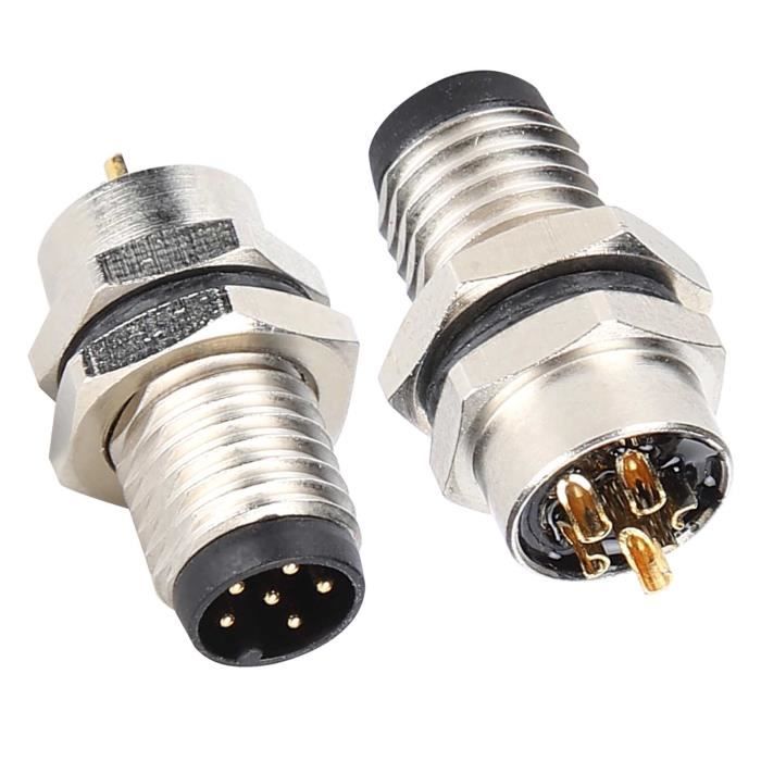 Chemin De Cable M12 5 Pin Male Connector Cable, A Coded Straight Back Mount Connecteur Capteur M12