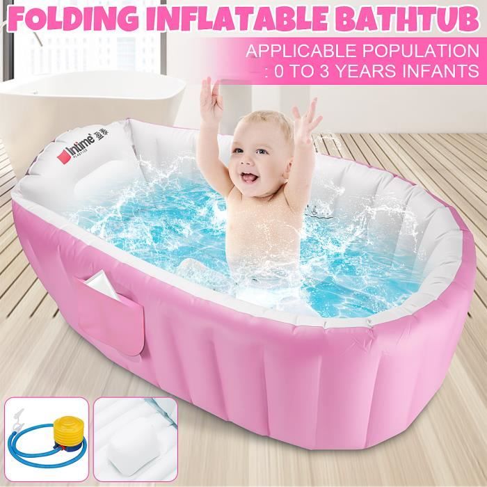 Tempsa Baignoire Enfants Gonflable Pour Bebes Enfants Anti Glissante Pliable Voyage Epais Bebe Bain Douche Bassine Siege Rose Cdiscount Puericulture Eveil Bebe
