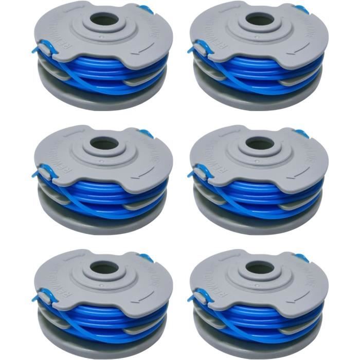 Bobines De Fil De Rechange Kicofyee Pour Débroussailleuse Black+Decker AF-100 - Lot De 6 Bobines + 1 Capuchon, Longueur 9,14 M Par Bobine