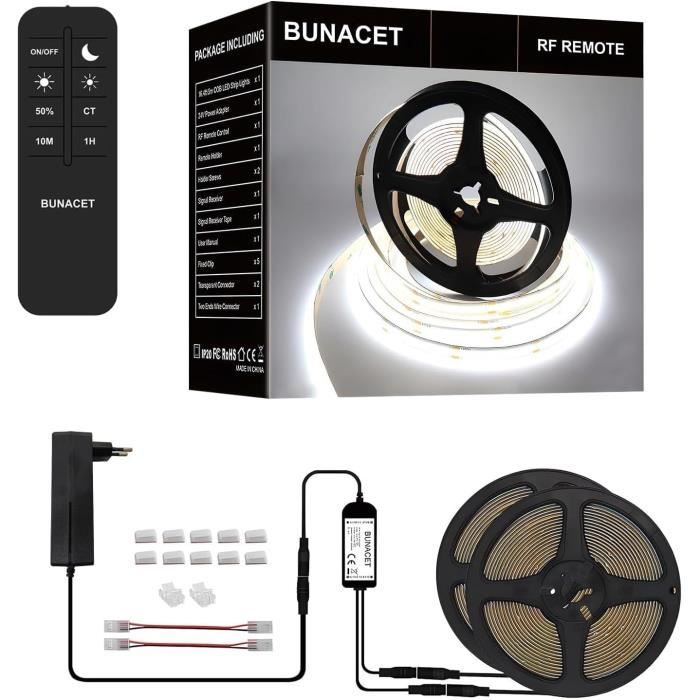 Bande LED RGBW COB 10 Mètres - Contrôle WiFi Et Télécommande - 24V, 192W - Pour Décoration Intérieure