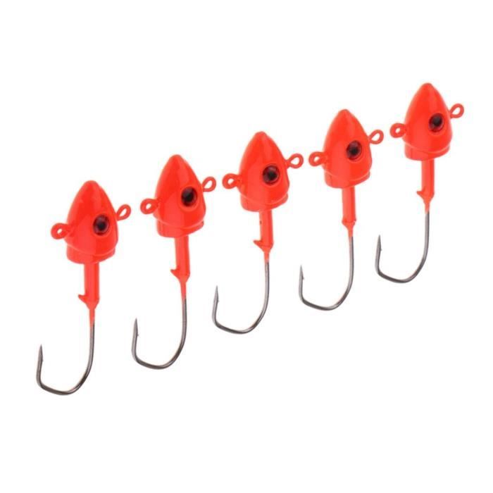 5 Têtes De Jig 60° 9KM – Hameçons Plomb Pour Pêche Aux Leurres Souples, 3.5g à 10g