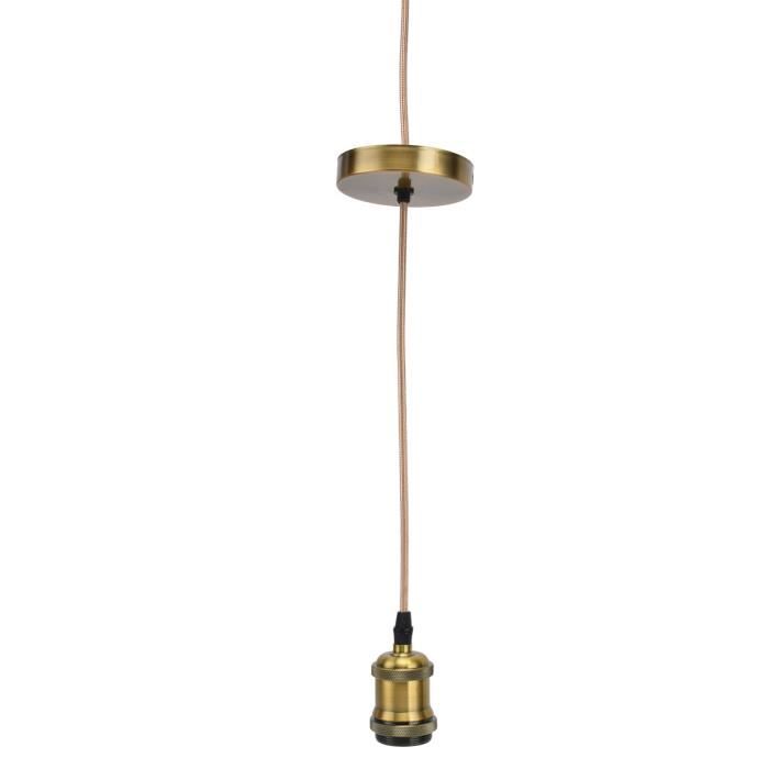 Douille D'ampoule E27 Vintage En Laiton - Culot à Vis Edison, Max 60W - Pour Suspension Ou Plafonnier DIY - Sans Abat-jour