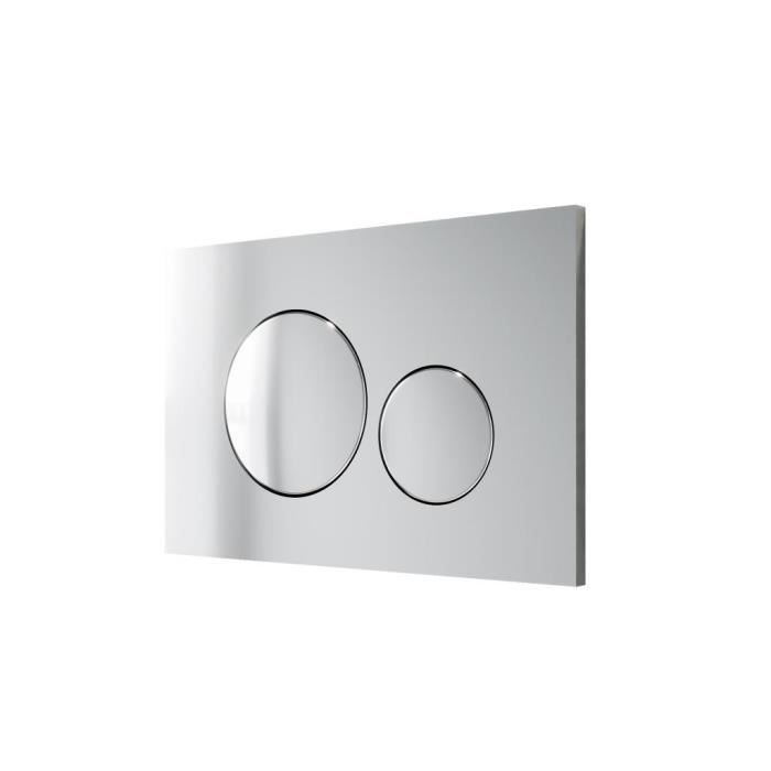 Plaque de déclenchement pour WC avec double touche - OPULUS - Gris - ABS - Brillant - A fixer au mur