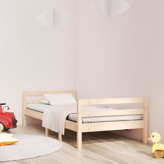 Cadre de lit - V GEBY - Type2024081118 - Bois de pin massif - 90x190 cm - 1 place