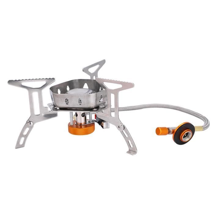 Réchaud De Camping Portable En Acier Inoxydable - Léger (333g), Pour Poêles à Gaz, Chauffe Rapide, Couleur Argent