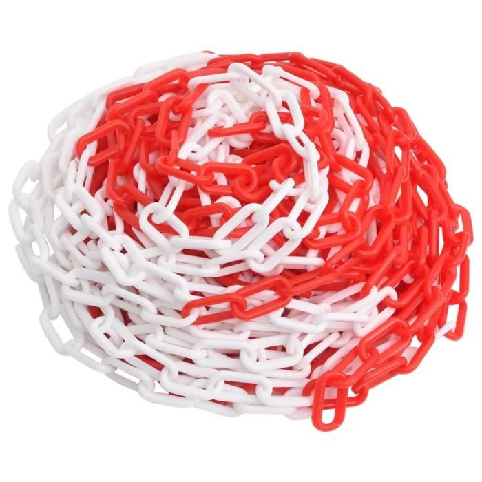 YOSOO Chaîne d'avertissement Rouge et blanc 30 m Ø4 mm Plastique