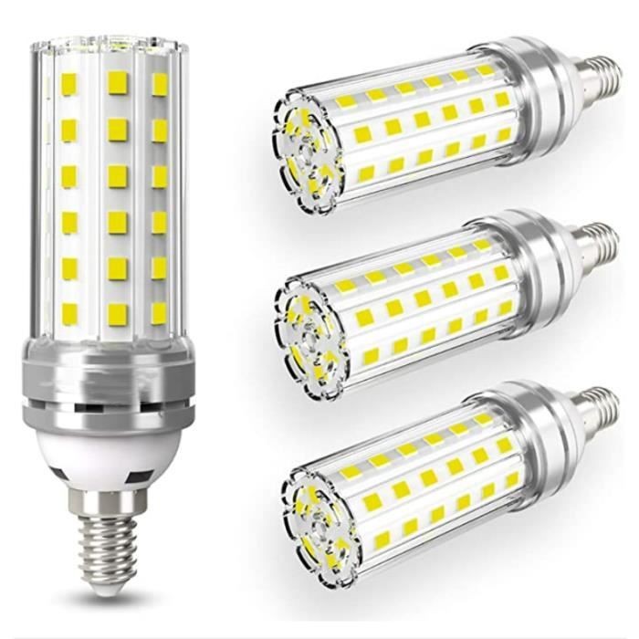 4pcs Ampoules LED E14 12W équivalent à 100W AC220V Lumière Froide Super