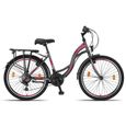 Licorne Bike Stella Premium City Bike 24,26 et 28 pouces – Vélo hollandais, Garçon [24, Anthracite]-1