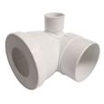 Pipe WC courte mâle 90° avec piquage droite femelle diamètre 40mm - Nicoll-1