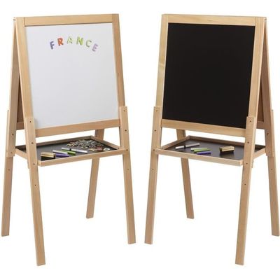Jeujura – Tableau Mural Triptyque Magnétique En Bois, Ardoise Blanche + 2 Volets Craie, 58 X 45 Cm, Dès 3 Ans, Fabriqué En France