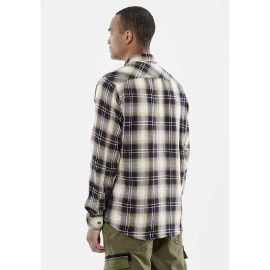 Chemise à Carreaux Homme Casey Kevin – Manches Longues, Coupe Ajustée, Poches Poitrine | 70% Polyester 30% Coton, Regular Fit, Style Décontracté