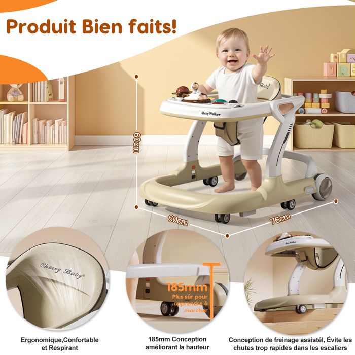Bebeconfort Explorer Trotteur pour bébé avec plateau d'activités musical amovible, Trotteur bébé facilement pliable, De 6 à 18 mois, Jusqu'à 12 kg, Grey Mist Bebeconfort Explorer Trotteur pour bébé avec plateau d'activités musical amovible, Trotteur bébé facilement pliable, De 6 à 18 mois, Jusqu'à 12 kg, Grey Mist