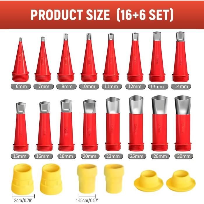 Kit 24 Ugelli In Acciaio Inox Per Sigillante | Universali, Per Silicone, Colla E Calafataggio - Foto 2