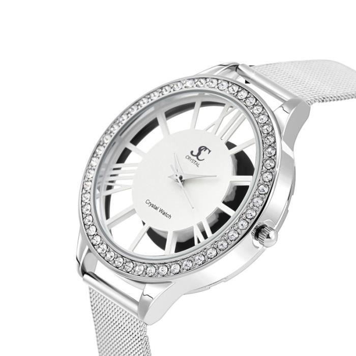Montre Lara SC Crystal orn e de 48 Cristaux Swarovski ton argent