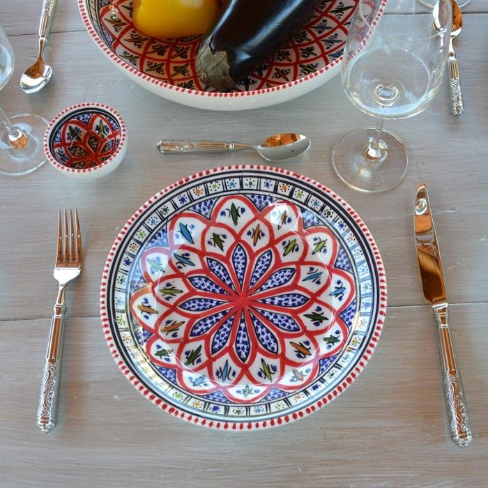 Service à Couscous Assiettes Creuses Bakir Vert - 8 Pers, Service Assiettes - Ca