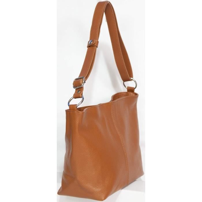 Sac à Main Femme Bandoulière Cabas SILANO - Aspect Cuir Synthétique, Format Moyen 32x30x13 Cm - Style Citybag Pratique