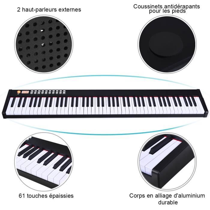 Clavier De Piano Électronique Pliant 88 Touches Tanniws - Piano Portable Multifonctionnel 128 Tons, Bluetooth & MIDI, Batterie Rechargeable