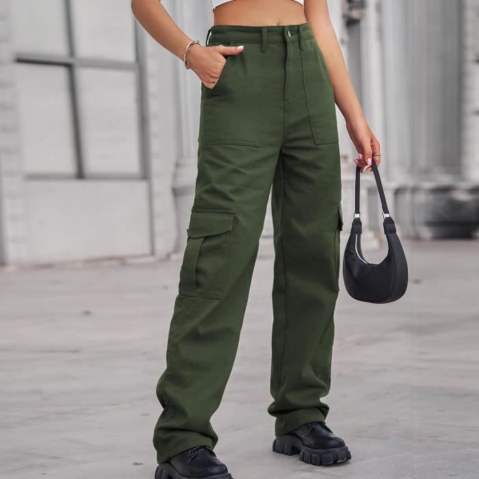 Pantalon militaire femme taille haute outlet