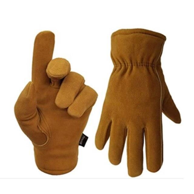 GANT DE CHANTIER,L--Gants de travail'hiver, doublure en cuir et