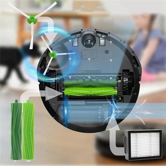 Kit Di Accessori Per IRobot Roomba I7 + I3 + I4 + I6 + I8 +, Parti Di Ricambio Per Roomba Serie Eij 4 Spazzole In Gomma 6 Sacchetti Per La Polvere 8 Filtri 8 Spazzole Laterali 89797615