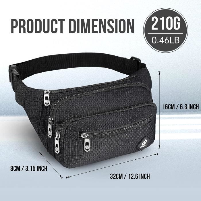 Sac Banane Transparent Approuvé Par Les Stades, Imperméable Pour Homme Et Femme, Petit Sac Banane En Plastique Transparent Pour Le Travail Et Les événements Sportifs, Noir, Petit/moyen