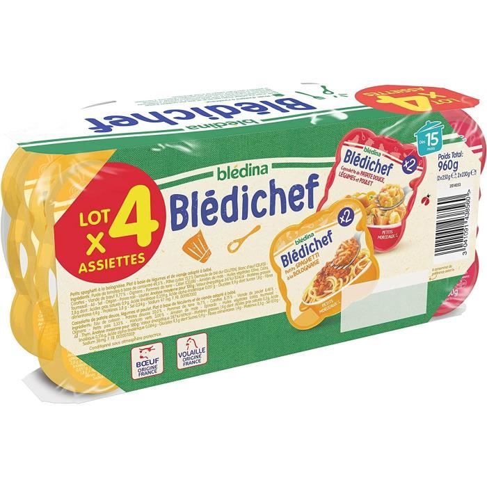 Bledichef - spaghetti a la bolognaise, des 12m - Tous les produits  assiettes & petits pots de légumes - Prixing