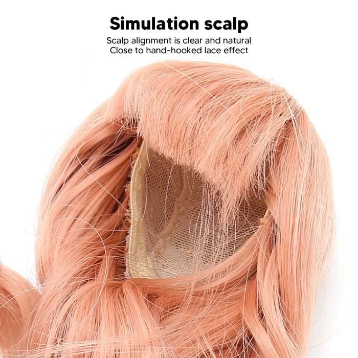 Perruque de poupée cheveux longs bouclés en soie artificielle - ZJCHAO