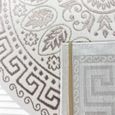 Tapis de salon design oriental avec ornement élégant en beige et blanc Größe - 100 x 300 cm-3