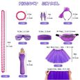 Déguisement Année 80 Accessoire Femme - YWEI - Violet - Kit complet d'accessoires fluo pour soirée années 80-3