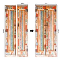 Sticker Porte 3D Effet Bois Rustique - Autocollant PVC 85x215cm, Facile à Poser, Pour Salon, Chambre, Cuisine