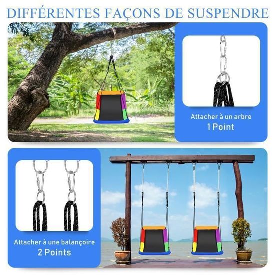 Balançoire Nid D'Oiseau GO!elements Ø80cm Rouge - Réglable Jusqu'à 150kg