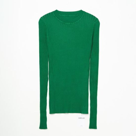 Pull ras col montant vert bleuté ou rose amarante en laine tricoté
