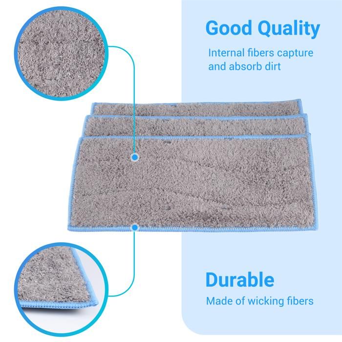 14 Pièces Chiffons Nettoyage Humides Lavables Microfibre Pour IRobot Jet M6 - Accessoires Réutilisables Sols