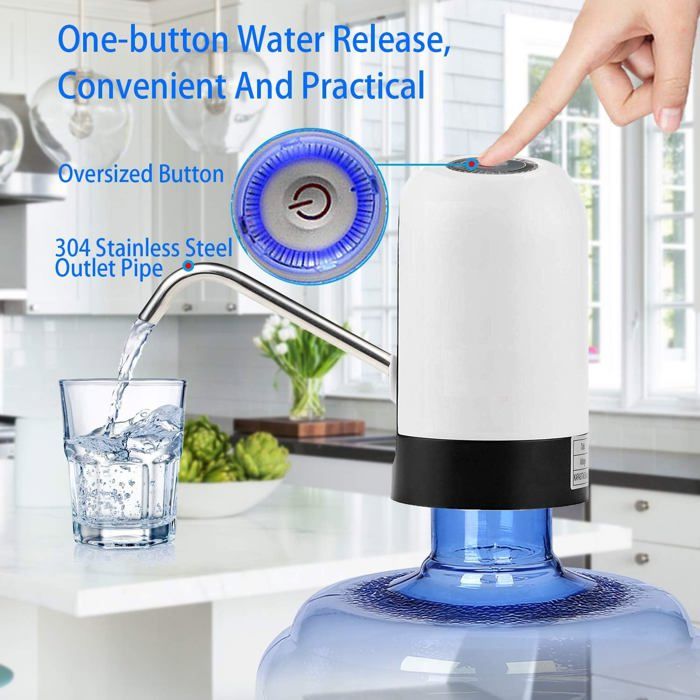 Pompe à Eau Automatique Pour Bouteille - Recharge USB, Bouton Unique - Neuf