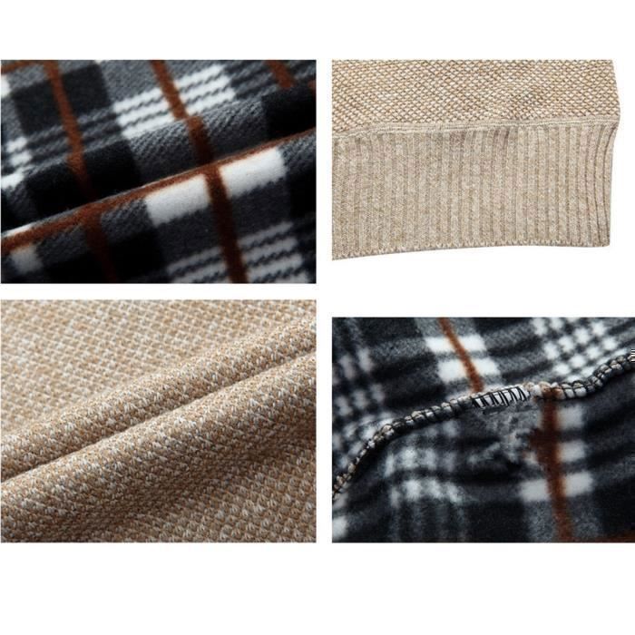 Gilet Cardigan Homme à Fermeture éclair - Style Vintage Décontracté - Coupe Oversize - Matière Douce Et Chaude - Pour Mi-saison - 8