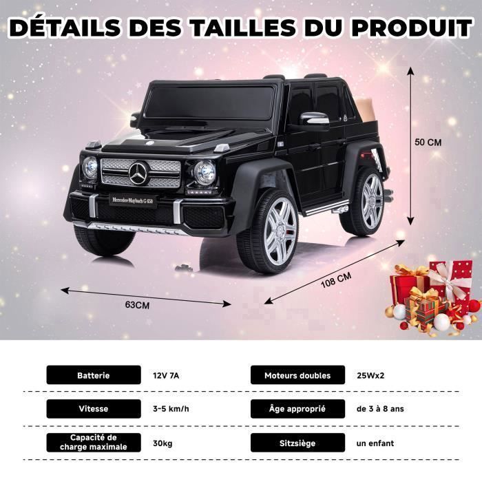 Voiture Électrique Enfants sous Licence Mini 12V, Télécommandé, 3 Vitesses, Klaxon, LED, Musique, Enfants, pour 3+ Ans, Rouge - Jeux - Jouets