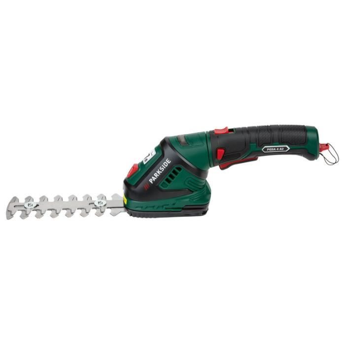 PARKSIDE PAGS 20-Li X20V Cisaille 2-en-1 - Gazon Et Arbustes - Sans Fil 20V - Sans Batterie - Lames Interchangeables